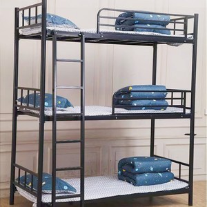 Dormitorio cama triple de metal de 3 pisos en venta litera triple de hotel cama de metal en venta - Product Image 5