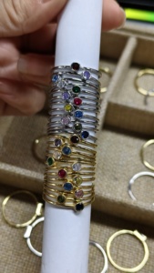 Cincin Batu Permata Perak Sterling 925 Baru 1.2mm Ultra Tipis Berlapis Emas 18K Vermeil 12 Warna Cincin Batu Kelahiran Zirkonia Kubik - Product Image 6