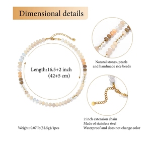 2025 nouveau Style Boho collier de perles d'eau douce en acier inoxydable avec des perles de pierre naturelle mignon lien chaîne pour les femmes cadeau - Product Image 6