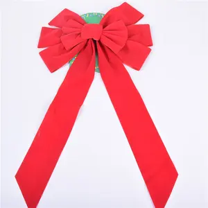 Christmas Decoration Flocked Bow Christmas Tree Small Pendant 5.5CM Bow Christmas Supplies 12/pack In Stock