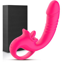Vibrateur G-Spot Télescopique Séduisant à Léchage de Langue, Rechargeable USB, 10 Vitesses, pour Femmes, Masturbateur, Produits Sexuels pour Adultes, Vente en Gros