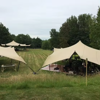 Tente bédouine extensible 6*8m, structure en aluminium, tissu PVC 650gsm, imperméable d'un côté, résistance au feu CPAI84, résistance aux UV, Motowin