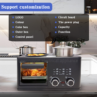 Machine à petit-déjeuner tout-en-un Fours grille-pain Station de cuisson 4 en 1 Cuisinière avec four Poêle à frire