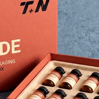 Boîte rigide personnalisée avec couvercle et base orange pour impression offset sur pulpe moulée de peptides