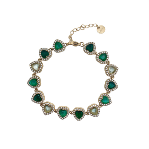 Heart Shape <b>Crystal</b> Rhinestone <b>Bracelet</b> PVD Gold Plated 316L Stainless Steel Sustainable Resistant Romantic Gift Fashion Jewelry - Product Image 2