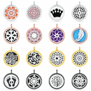 Colgante Difusor de Aceites Esenciales y <span class=keywords><strong>Perfume</strong></span> con Diseño Árbol de la Vida, Diámetro 30mm, para Collar, Incluye 5 Almohadillas Gratis - Product Image 1