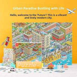 Vinlaa Trendy City Express <span class=keywords><strong>3D</strong></span> Jigsaw <span class=keywords><strong>Puzzle</strong></span> <span class=keywords><strong>1000</strong></span> Pièces DIY Jouet 14 Ans Enfants Adultes Papier Matériel EN71 Certifié UV - Product Image 3