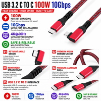 Cable de Carga Rápida USB C a USB C de 100W Personalizado LUNGKAY OEM, Cable Trenzado Tipo C de Sincronización de Datos de 10Gbps para MacBook, iPhone 15, iPad