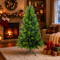 Sapin de Noël artificiel en pin durable de qualité commerciale avec base métallique stable pour décoration intérieure
