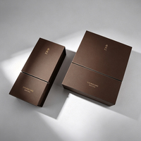 Boîte cadeau rigide à double porte avec fermeture magnétique, en papier, avec laminage brillant, conçue sur mesure, de luxe