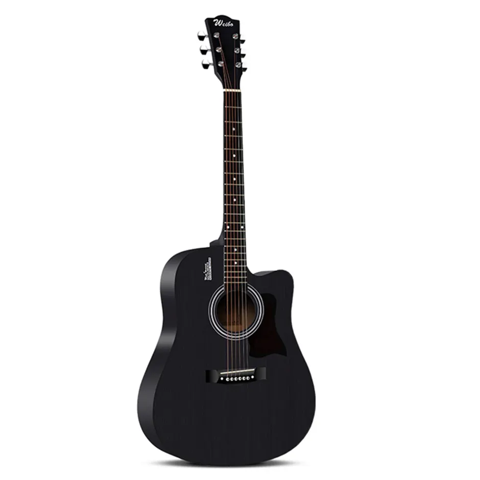 Prs guitarra moderna tipo barril d, pescoço em laca preta com 40 polegadas, verniz fosco, guitarra acústica