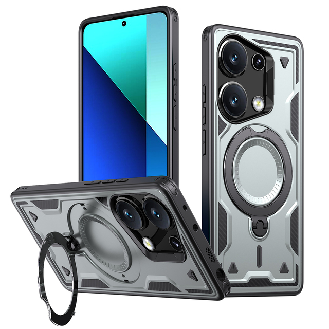 For Xiaomi Redmi Note 13 Pro 4G Case 360° Rotating Stand Slim TPU+PC Hybrid Cover with Shockproof Protection and Kickstand