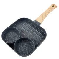 Aluminium Non Telur Goreng Pot Flat Wajan Dapur Memasak Pot Omelet Pan 4 Lubang Batu Medis Frying Pan
