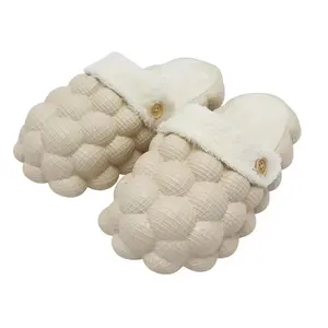 2022 factory price warm Litchi Plush Slipper garden clogs sandals home winter slipper