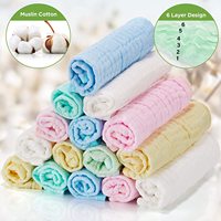 Baby Muslin Washcloths Natural Muslin Cotton Baby Soft Newborn Baby Face Towel Absorbent Muslin Washcloth for Sensitive Skin