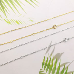 Cadena de eslabones de Plata de Ley 925 para mujer, joyería clásica para mujer, collar de cadena cruzada de plata 925 - Product Image 3