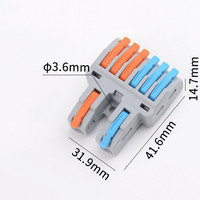 Mini CMK422-6 Schnellverbinder für Kabel 2-Leiter zu 6-Leiter Splitter mit Schraubklemmen Einfache Verbindung Anschlussklemmen