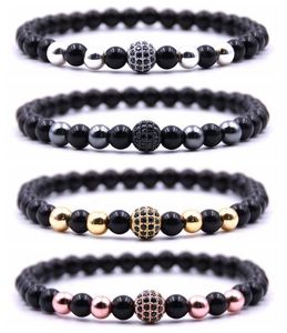 <span class=keywords><strong>Pulsera</strong></span> de cuentas de ágata de ónix negro Natural, 6mm, bolas de cristal de 8MM, difusor de aceite esencial, aromaterapia, Ideal para antiestrés - Product Image 1