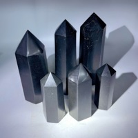 Tour de cristal de tourmaline noire naturelle polie Bozhiluan en gros, à collectionner, provenant du Jiangsu