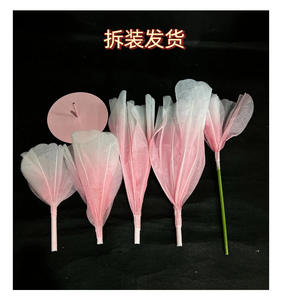 H-847 웨딩 실크 인조 꽃 수제 튤 꽃 통로 안내 연회장 장식 배경 - Product Image 5