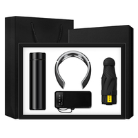 Coffret cadeau 4-en-1 Executive Anniversary Premium Flask à vide P3 Neck Massager Capsule Umbrella Power Bank