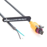 Kabel Aptiv 12065287 3 Pin Female ke Open End yang Kompatibel dengan Konektor Delphi 150 3 Arah untuk Sensor Tekanan AC, Rem, Vakum, dan Oli