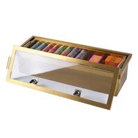 Luckyh — boîte de stockage de puces en acrylique, Double couche, en fer doré, plateau à puces avec serrure