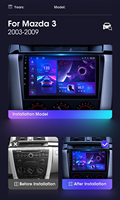 6 + 128 Multimédia Stéréo Audio Vidéo Android 12 Voiture DVD Radio Lecteur GPS Navigation Pour Mazda 3 2003-2009