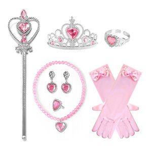 <span class=keywords><strong>Elsa</strong></span> et Anna Princesse Dress Up Costume Accessoire Enfant Filles Gants Baguette Couronne Collier Bracelet Collier Ensemble de Bijoux - Product Image 5