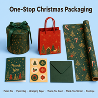 Boîte Cadeau Ronde Décorative pour Gâteaux, Desserts, Biscuits, Muffins et Scones – Emballage en Papier Coloré pour Noël