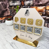 Letrero de Acrílico Personalizado para Mesa con Código QR de Facebook e Instagram, Letrero Comercial para Redes Sociales, Letrero Sostenible para Bodas