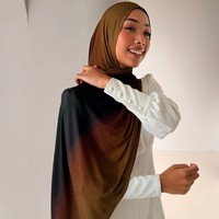 Hijab en jersey imprimé de luxe, châle quotidien tricoté respirant et doux pour femmes musulmanes, voile simple face de haute qualité