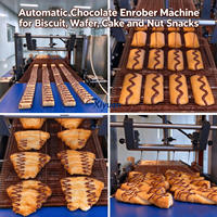 Machine à enrober le chocolat avec fonction de décoration par saupoudrage pour la transformation de gâteaux sandwich et de produits de boulangerie