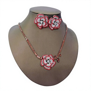 Flower Crystal <b>Bridal</b> Jewelry <b>Set</b> <b>Necklace</b> <b>and</b> <b>Earring</b> <b>Set</b> for Wedding Party Women STAR - Product Image 3