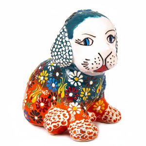 Chien assis en céramique peint à la main turque - Product Image 2
