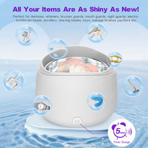 OEM limpieza ultrasónica joyería reloj lavado Dental dientes falsos alineador retenedor protector <span class=keywords><strong>bucal</strong></span> <span class=keywords><strong>limpiador</strong></span> ultrasónico dentadura - Product Image 3