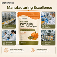 Capsules d'huile de graines de citrouille en marque blanche OEM, complément alimentaire naturel à base de plantes, formule nutritionnelle végétale, 300 unités