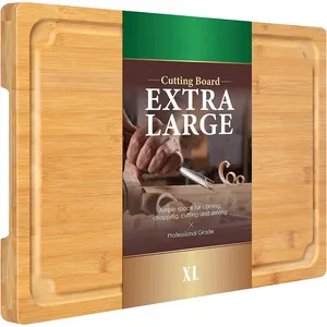 Plateau de service robuste de 17.6 pouces planche à découper extra large professionnelle planches à découper en bambou personnalisées de haute qualité pour la cuisine