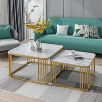 Table basse carrée en marbre nordique, mobilier de maison pour petit appartement, salon moderne, design créatif, luxe léger, gain de place, empilable