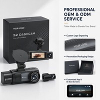 Caméra embarquée exclusive 4K avec objectif 3,18 pouces, WDR, enregistrement en boucle 3 canaux, DVR, caméra de voiture WIFI, surveillance de stationnement 24H, GPS