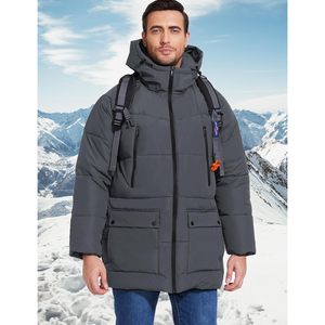 Men's Long Parka Winter Coat Hooded Puffer <b>Jacket</b> Heavy Warm Water Resistant Outerwear Cold Weather Wear - Product Image 6