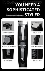 Máy Cắt Tóc Nam Bằng Gốm Sứ Không Dây, Có Màn Hình LED, Lược Điều Chỉnh Được, Chống Nước, Máy Cạo Râu Điện - Product Image 2