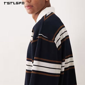 เสื้อรักบี้แขนยาวผ้าฝ้ายหวีถักคุณภาพพรีเมียม สไตล์เรโทร ระบายอากาศได้ดี ใส่สบาย  รับผลิตตามแบบ OEM ODM ระดับไฮเอนด์ - Product Image 3