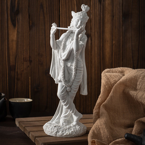 Statua Feng Shui in Resina, Statua di Krishna Indiana Intagliata a Mano, Scultura del Dio Indù del Sud-Est Asiatico per Regali Festivi - Product Image 1