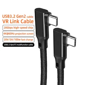 USB3.2 Gen2 * 2 VR LINK line doppio gomito CtoC data line Quest2 con IC meta universo 4K @ 60Hz linea di proiezione del gioco