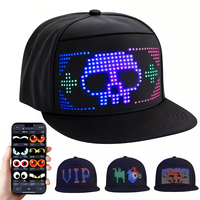 Schermo ricaricabile usb cappellini e cappelli a led programmabili per app smart programmabili con testo di animazione per graffiti con display per festa cappellino