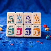 Set Mahjong Akrilik Mewah 2026 Baru, 160 Ubin Ukiran Indah, Kotak 4 Lapis, Gaya Amerika, Hadiah Natal Terbaik