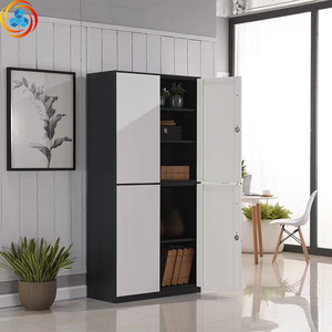 Modern <b>Lockable</b> Knock-down Metal 4-door Filing <b>Cabinet</b> with Adjustable Shelves for Office Bedroom and Warehouse <b>Storage</b> - Product Image 5