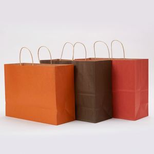 ถุงกระดาษคราฟท์ KM Craft พร้อมหูหิ้วแบบบิดเกลียวสีน้ำตาล สำหรับใส่เสื้อผ้า รองเท้า ถุงเท้า ขนสัตว์ บรรจุภัณฑ์อาหาร ใช้ได้กับอาหาร - Product Image 1