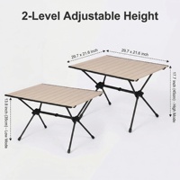 Table pliante multifonctionnelle réglable en hauteur, en aluminium, pour la plage, le camping, les voyages, les pique-niques, fabriquée sur mesure